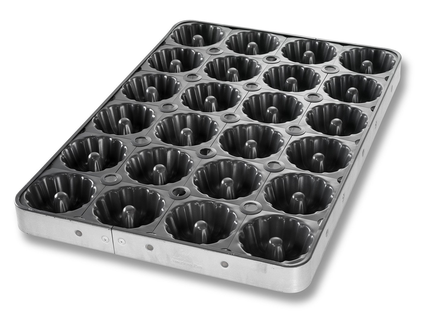 Molde para pasteles Mini-Bundt con panel de taza con ojales sin costura y marco de canal – DuraShield®