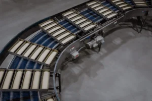 Industrial Bread Pans on Bakery Line