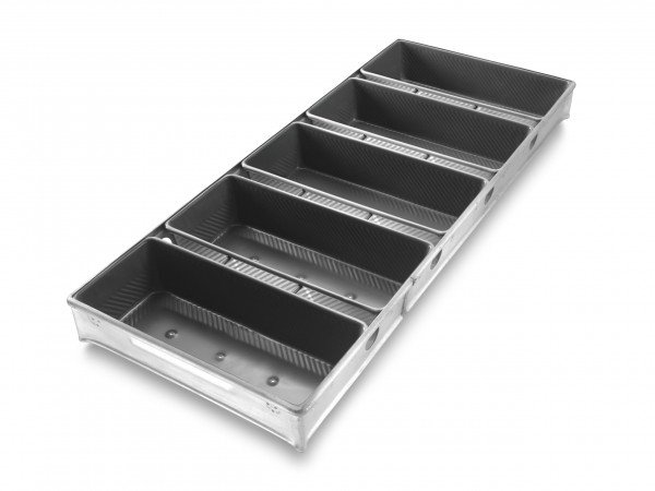 5-in-Line Open Top Bread Pan with Custom Strap - DuraShield® Coating